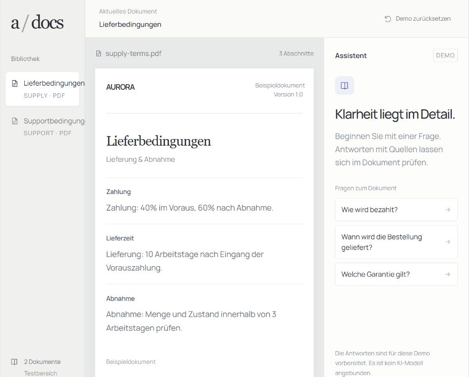 Aurora / Docs — Interaktive Demo