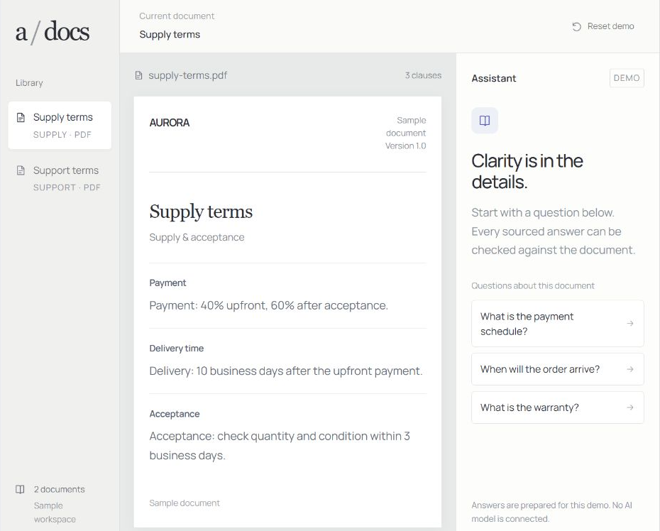 Aurora / Docs — Interactive demo