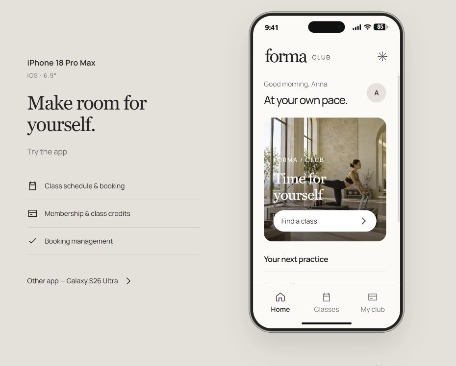 Forma Club — Interactive demo